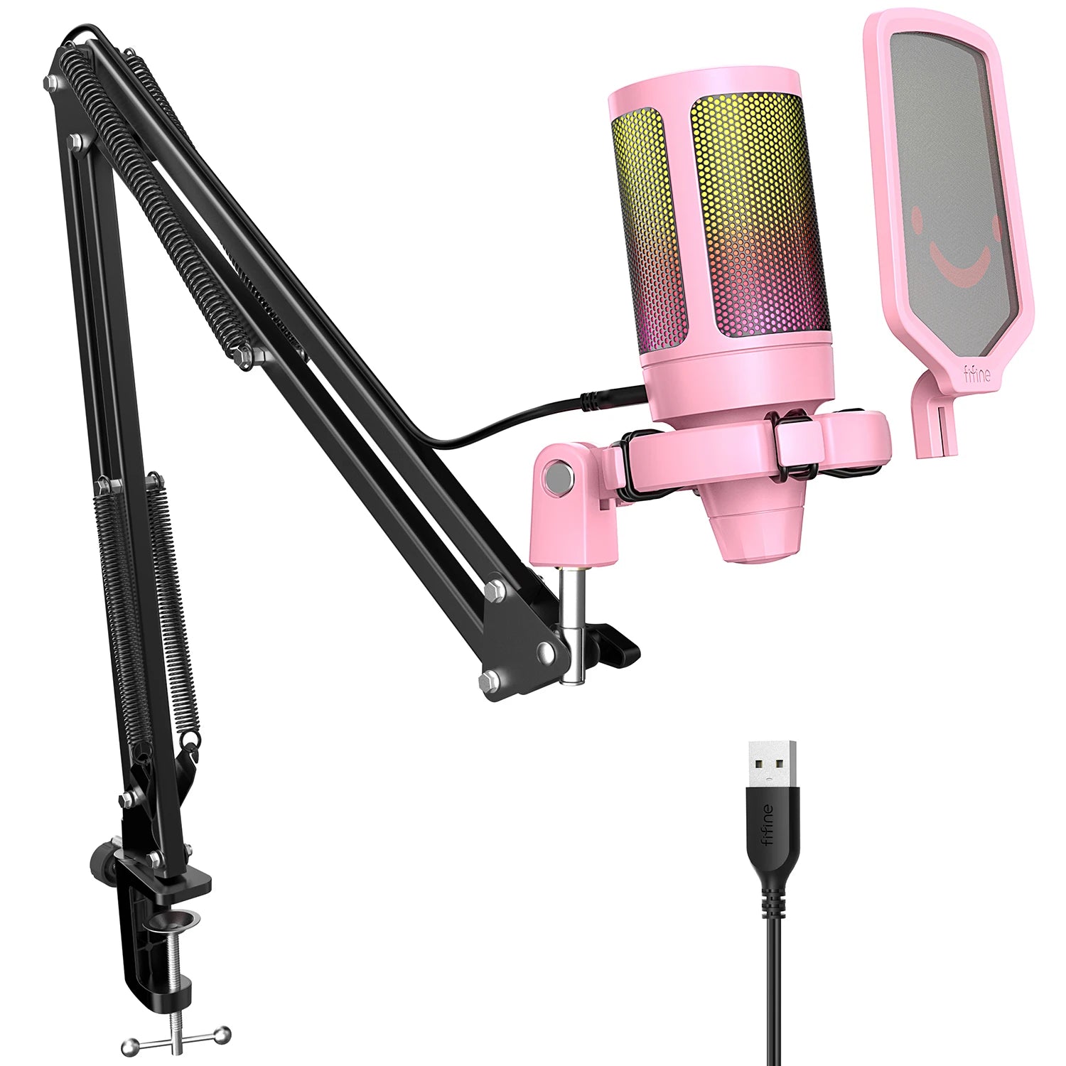 FIFINE USB Gaming Microphone Kit with RGB and Mute Button - Antland Marketplace