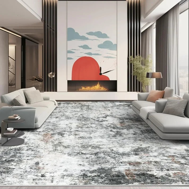 Modern Abstract Washable 8x10 Area Rug For Living Room