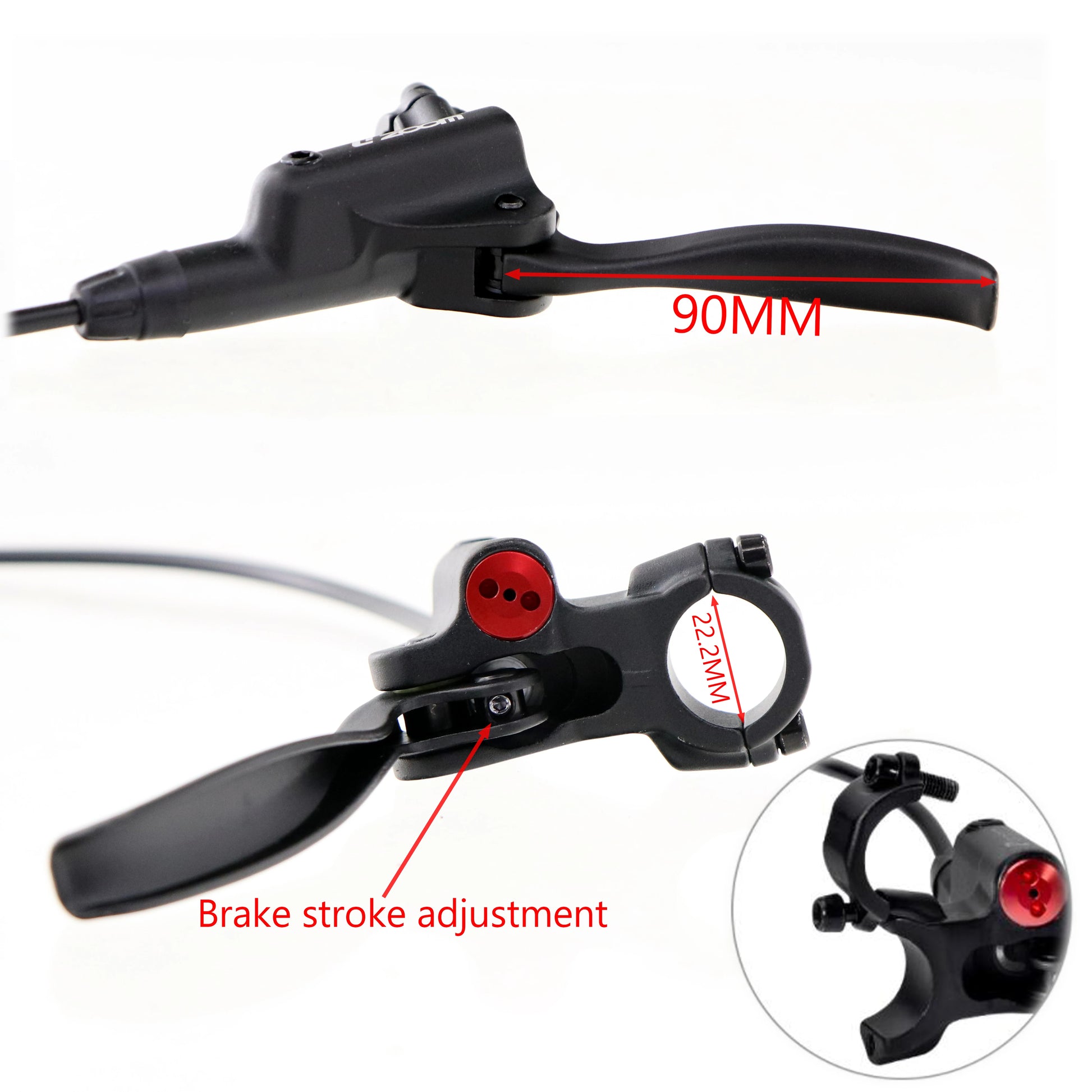 Zoom HB-876E E-Bike Hydraulic Disc Brake Set for Scooters - Antland Marketplace