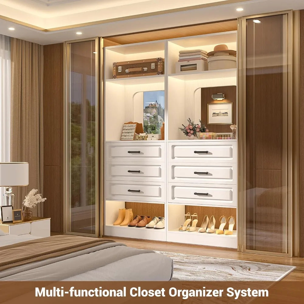 25 Inch Freestanding Closet System With 3 Drawers Mirror