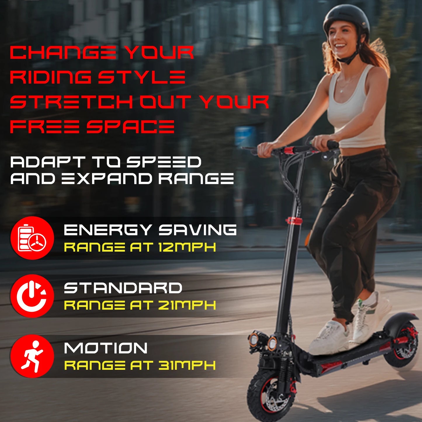 J11 Electric Scooter 1200W Foldable 34mph Top Speed 40 to 60km Range