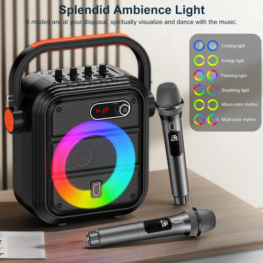 FanFun Portable Bluetooth Speaker with Karaoke and FM Radio