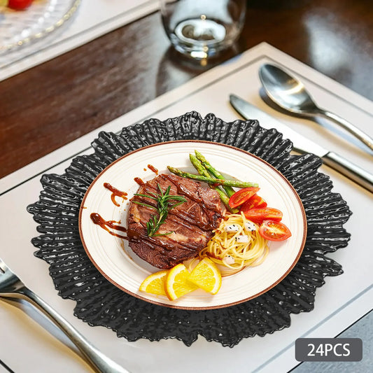 Modern 12.6In Charger Plates With Stackable Scald Proof Rim