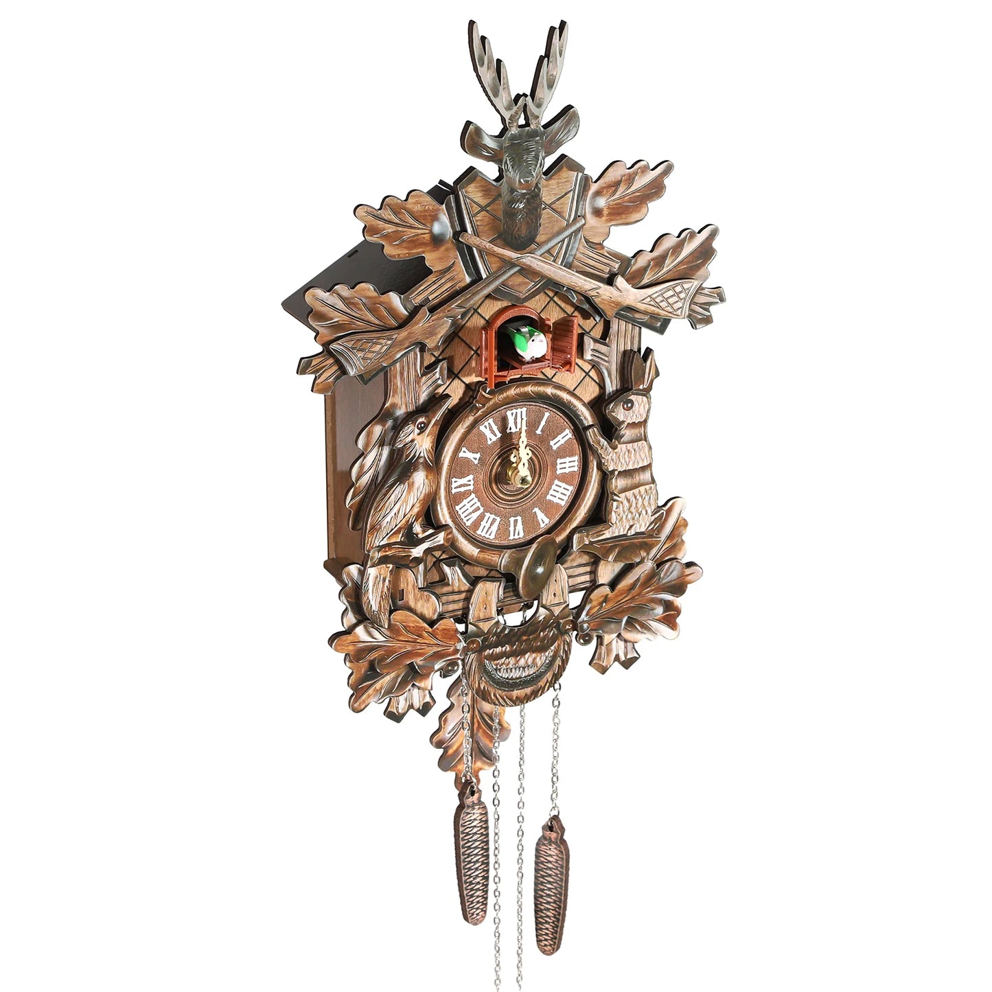 Cuckoo Clock with Forest Design Featuring Deer and Rabbit - Antland Marketplace