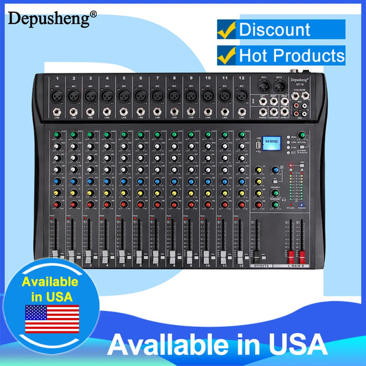 Depusheng DT12 Channel Bluetooth Audio Mixer for PC DJ