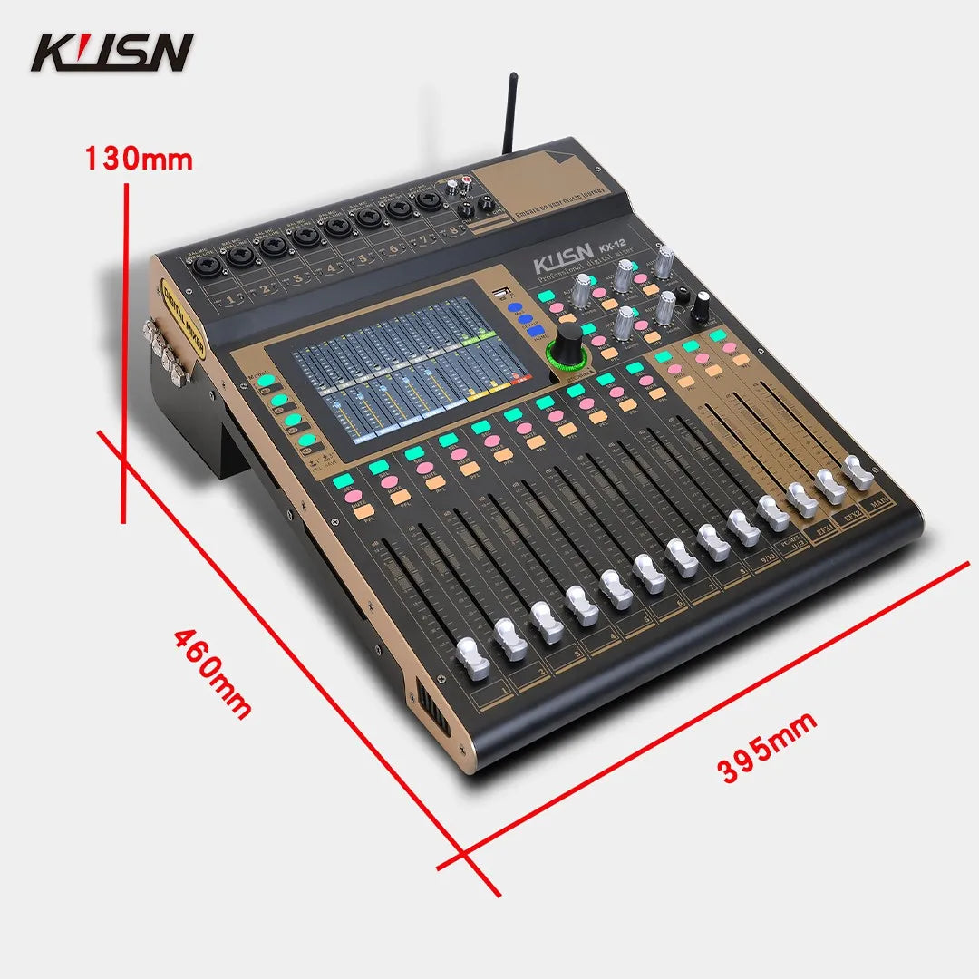 12 Channel WIFI Digital Mixer with 7 Inch Touchscreen