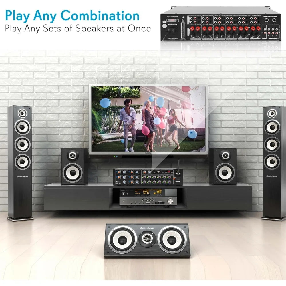 8 Channel Wireless Bluetooth Power Amplifier 4000W Audio System
