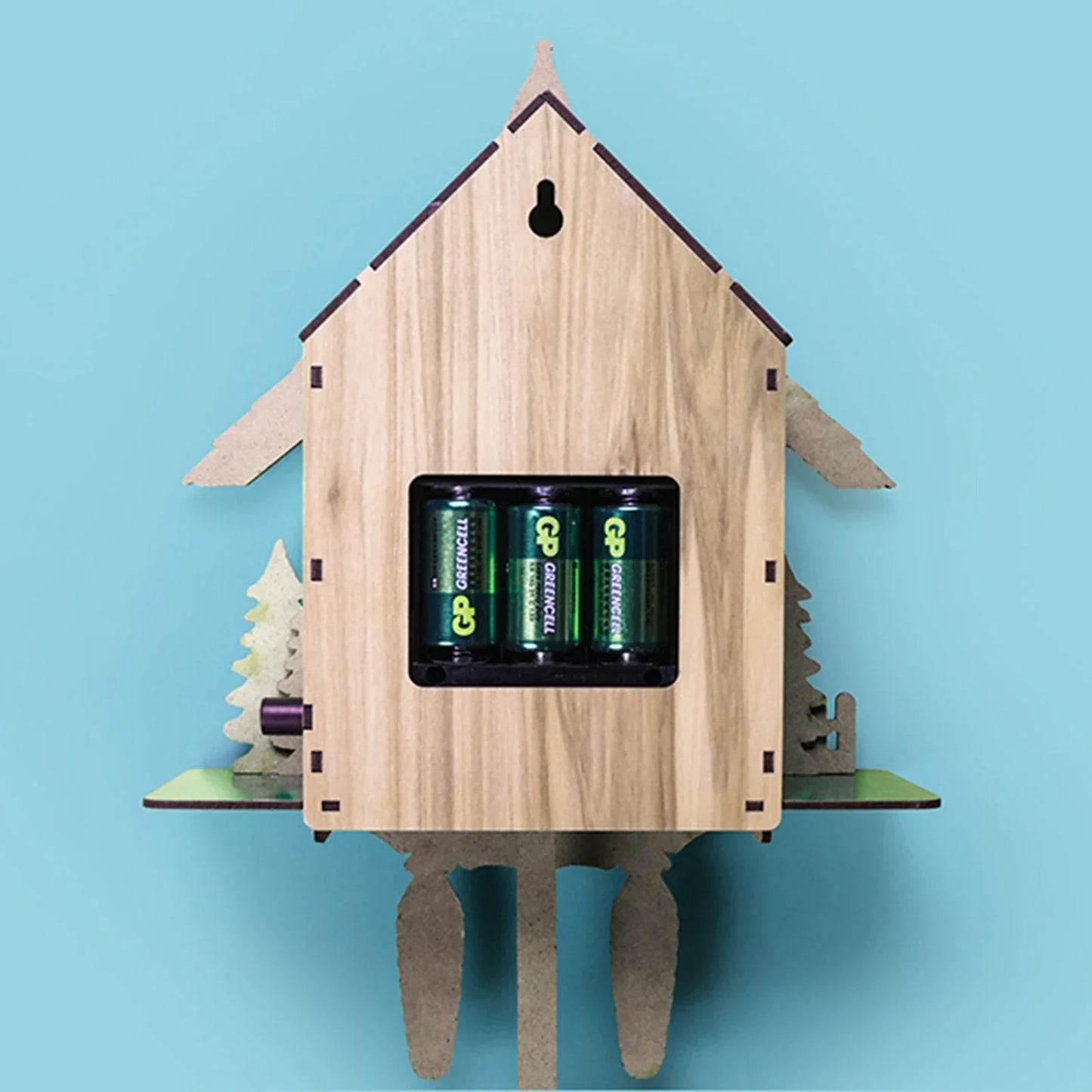 Cuckoo Clock Wall Mount Swing Alarm Bird Clock In Imitation Wood Style With Easy Read Dials For Living Room