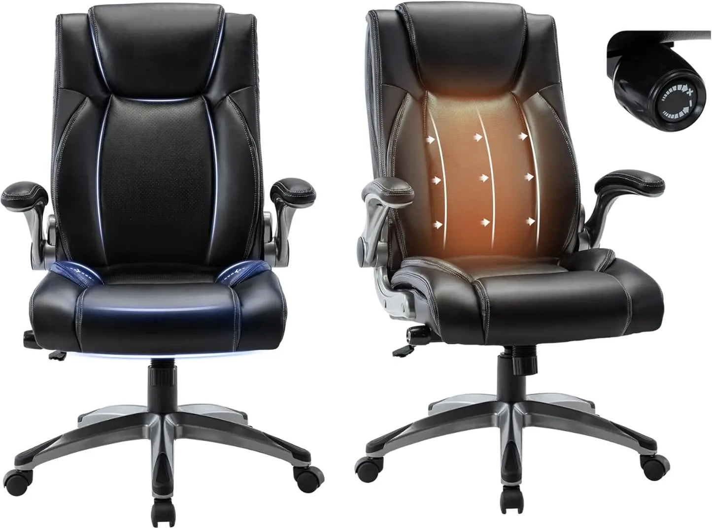Ergonomic Computer Office Chair High Back Leather Swivel