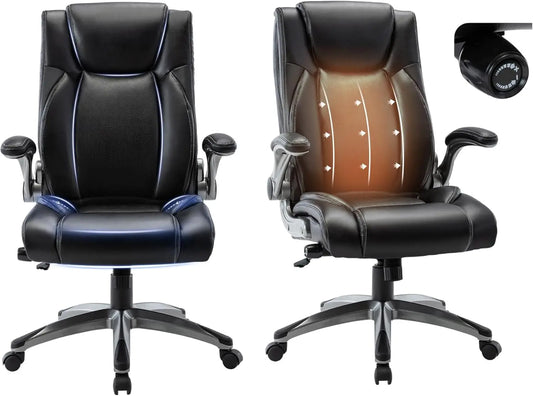 Ergonomic Computer Office Chair High Back Leather Swivel