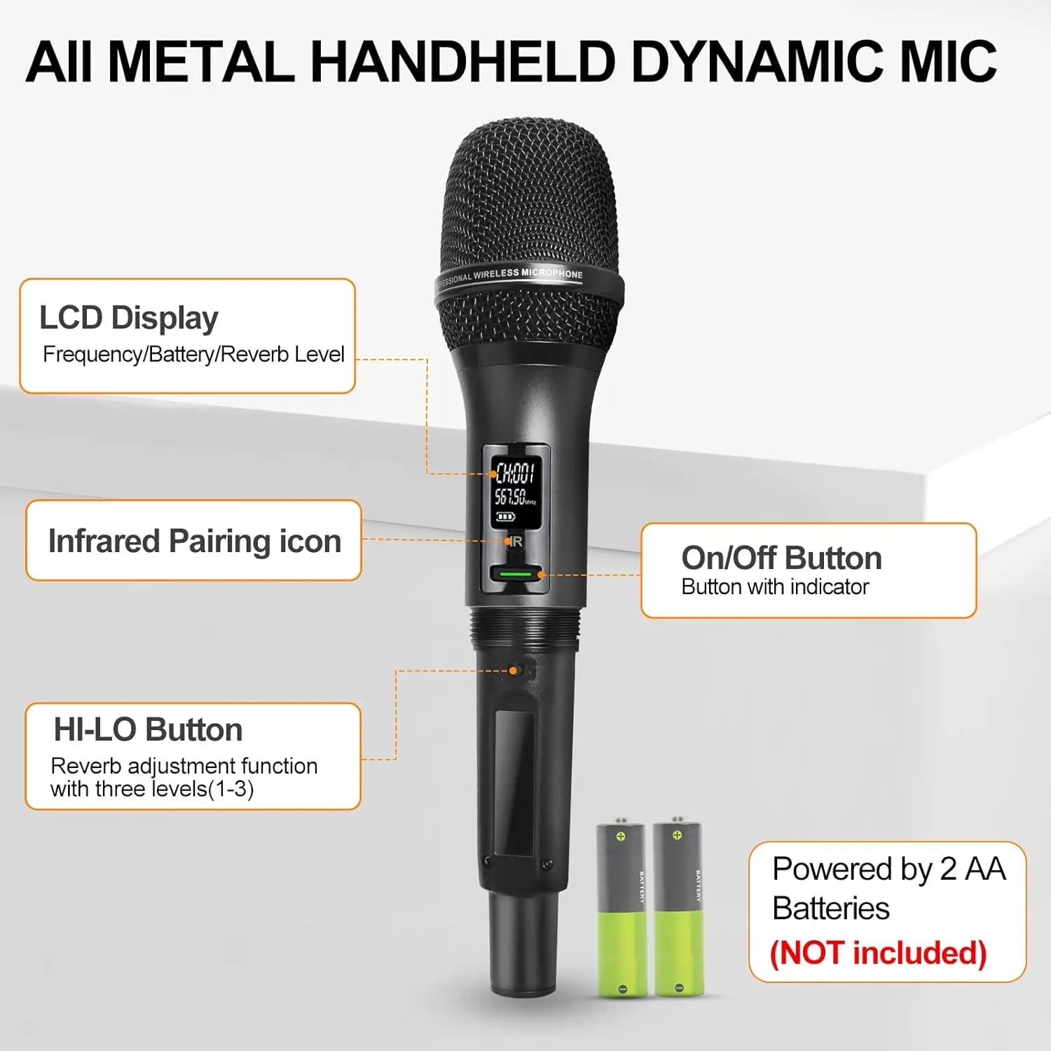 UHF Wireless Microphone System Dual Handheld Mics Set - Antland Marketplace