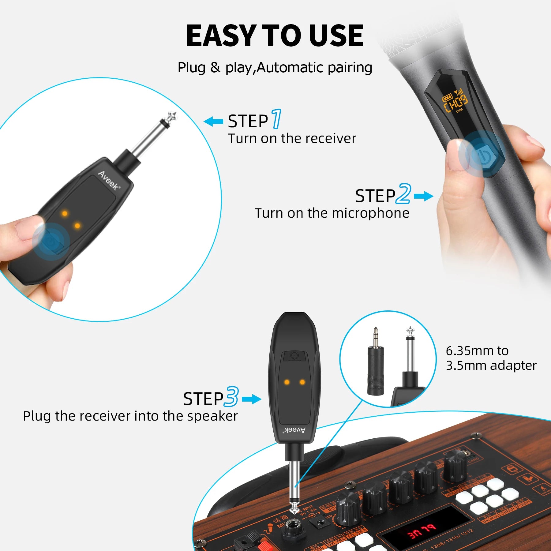 Aveek Wireless Karaoke Microphone Set for Parties 2 Packs - Antland Marketplace