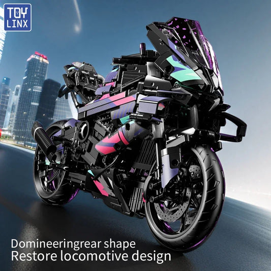 Bbox 1920 Piece Large ABS Motorcycle Building Block Model For Collectors Desktop Decor And Stress Relief
