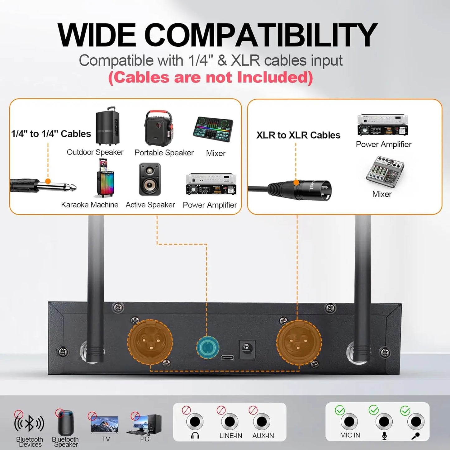 UHF Wireless Microphone System Dual Handheld Mics Set - Antland Marketplace