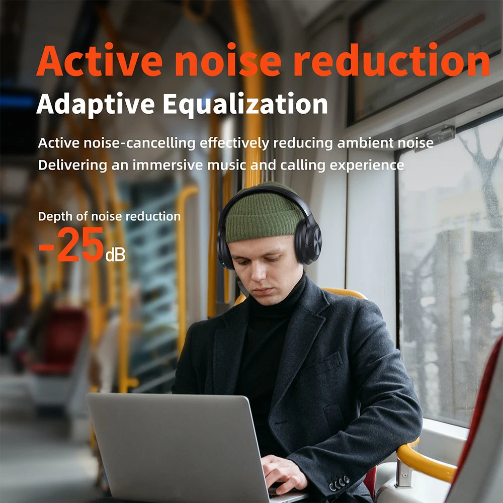 QERE E80 Wireless Bluetooth Headset with ANC and Hi-Res Audio - Antland Marketplace