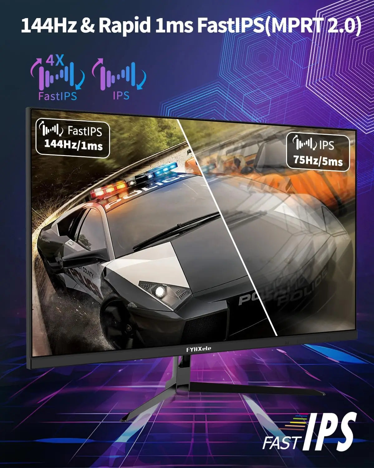 FYHXele 32 Inch 4K 144Hz IPS Gaming Monitor FreeSync GSync