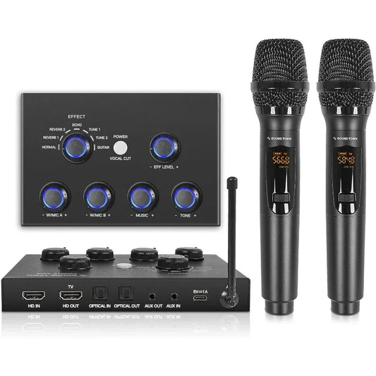 16 Channel Wireless Karaoke Mixer System with Bluetooth Mics