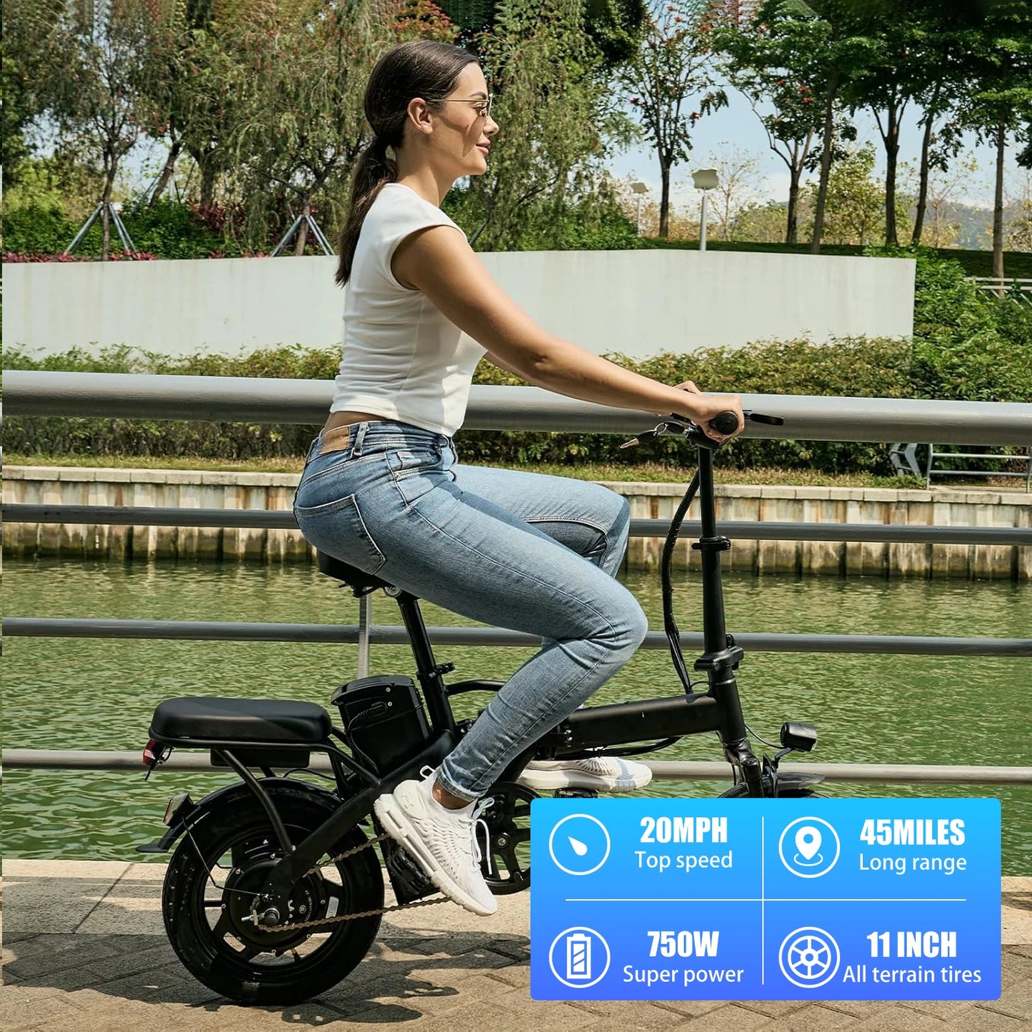 14 Inch Folding Electric Bike With 400W Motor And 48V Removable Battery UL 2849
