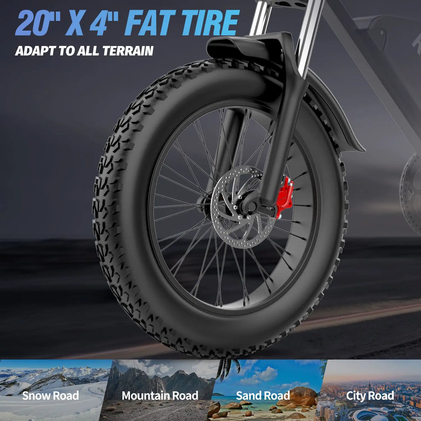 Ridstar Q20 Lite 1200W Fat Tire Electric Bike 48V 15Ah MTB