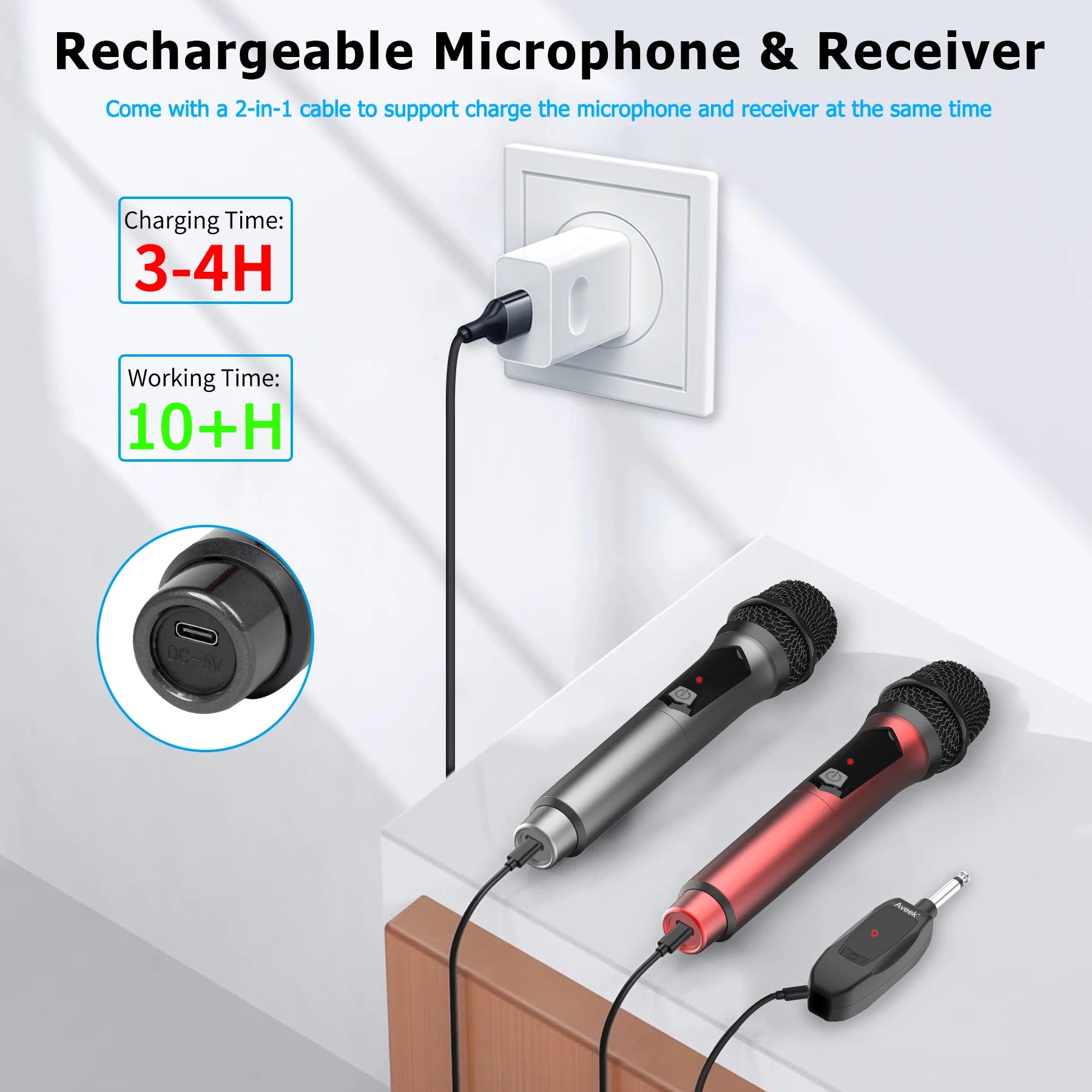 Aveek Wireless Karaoke Microphone Set for Parties 2 Packs - Antland Marketplace