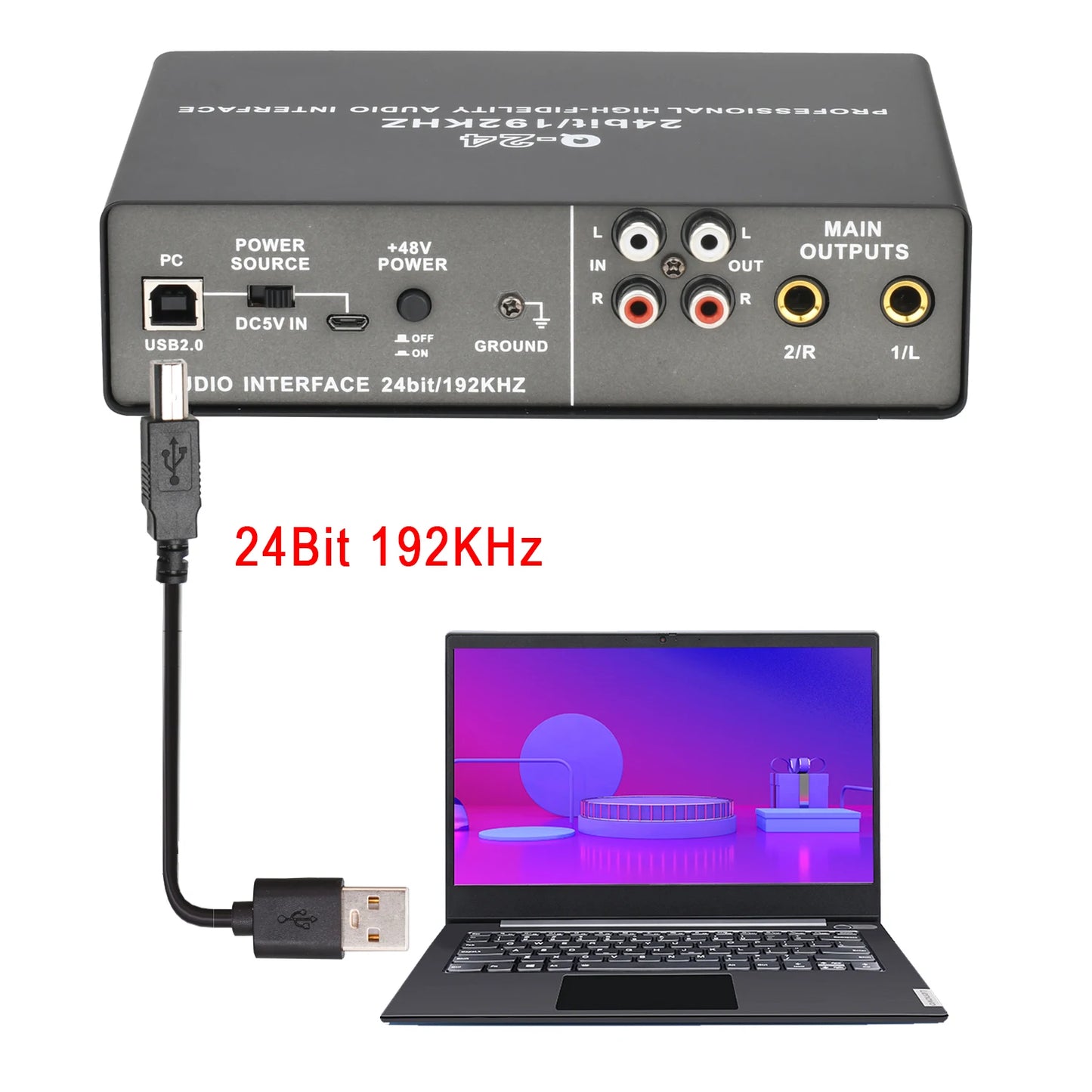 TEYUN Q24 24bit Audio Interface for Guitar and Studio Use