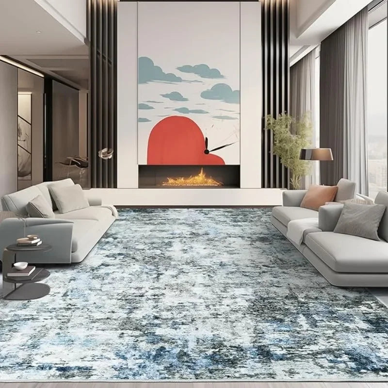 Modern Abstract Washable 8x10 Area Rug For Living Room