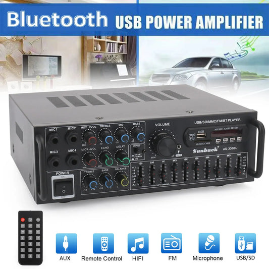 Artudatech 2000W Bluetooth HiFi Karaoke Power Amplifier
