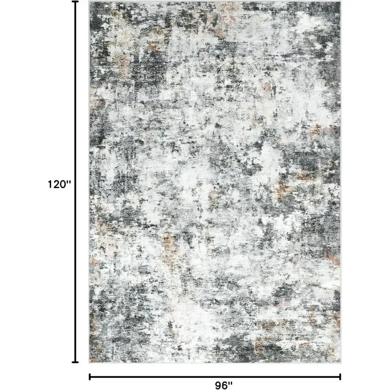 Modern Abstract Washable 8x10 Area Rug For Living Room
