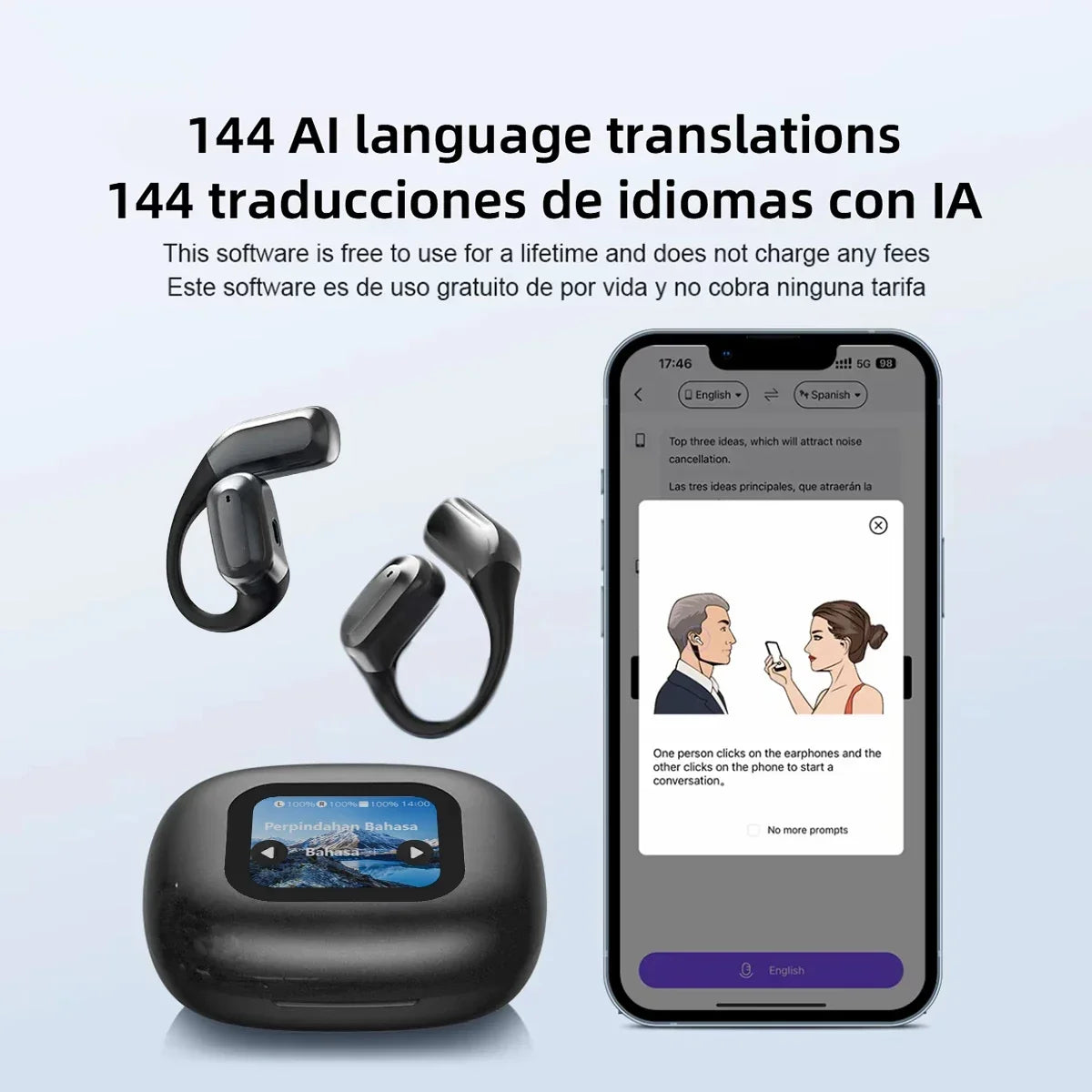 OKCSC AI Translation Headphones with Bluetooth 5.4