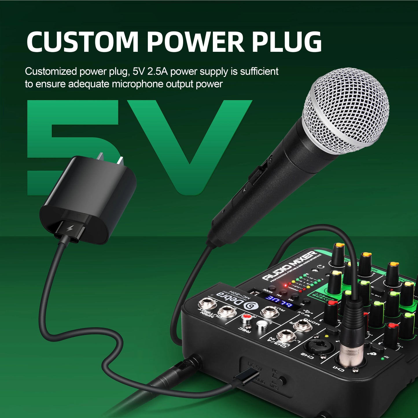 Debra 4 Channel Wireless Audio Mixer with Bluetooth Function