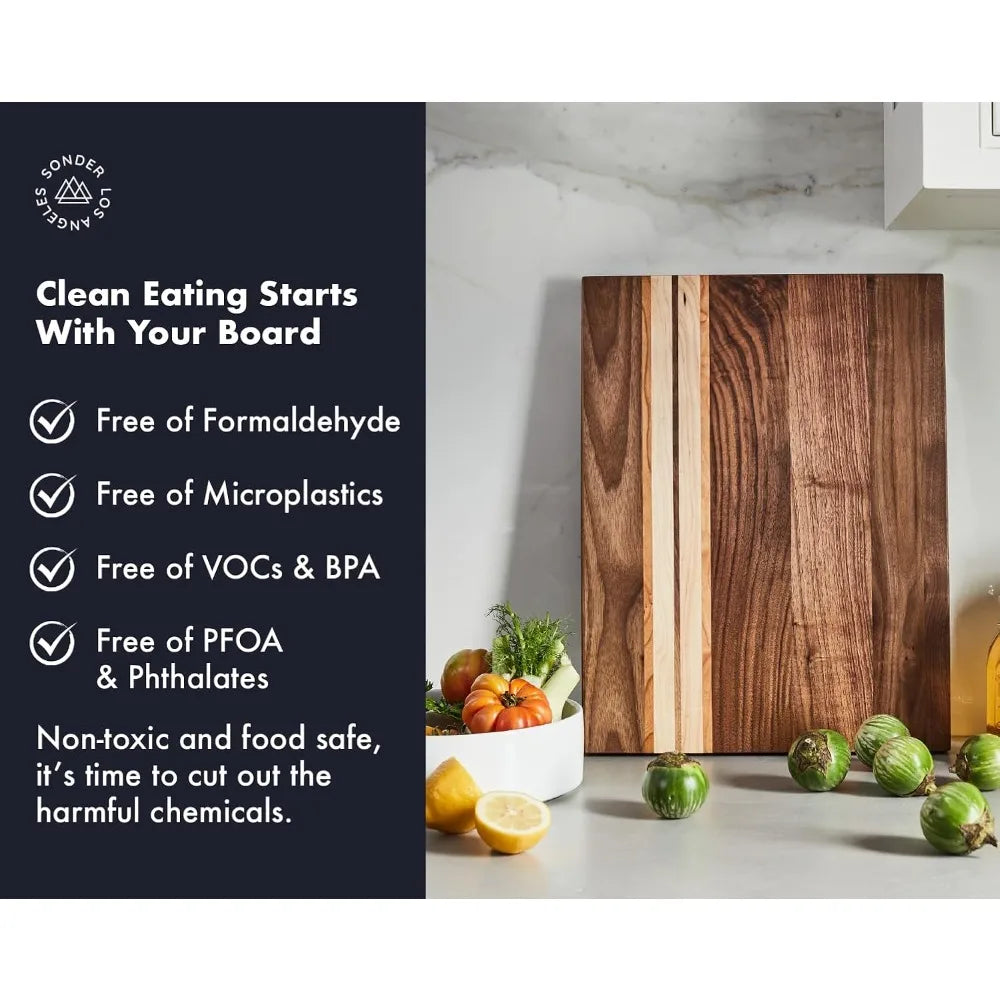 Walnut Cherry Maple Wood Cutting Board Sorting Compartment
