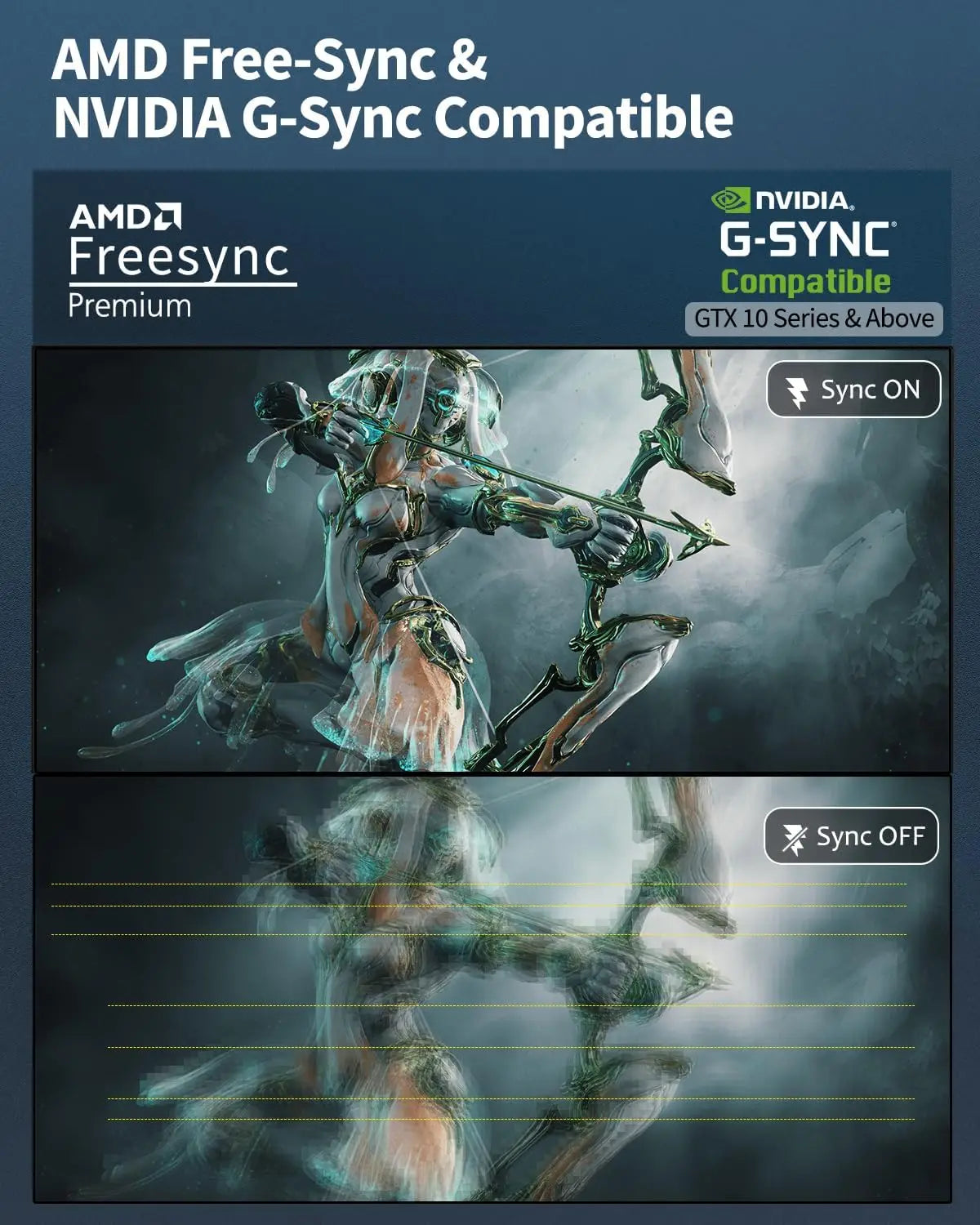 FYHXele 32 Inch 4K 144Hz IPS Gaming Monitor FreeSync GSync