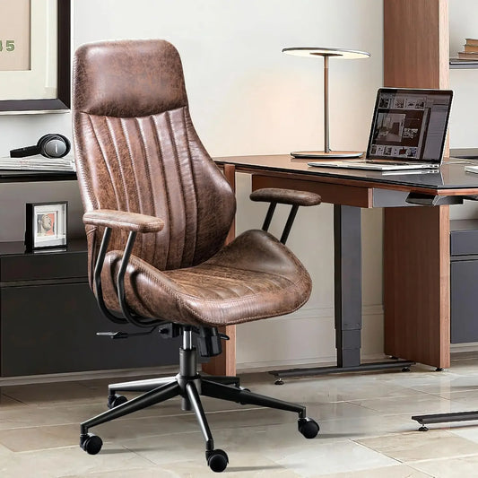 Ergonomic High Back Office Chair With Lumbar Support Suede