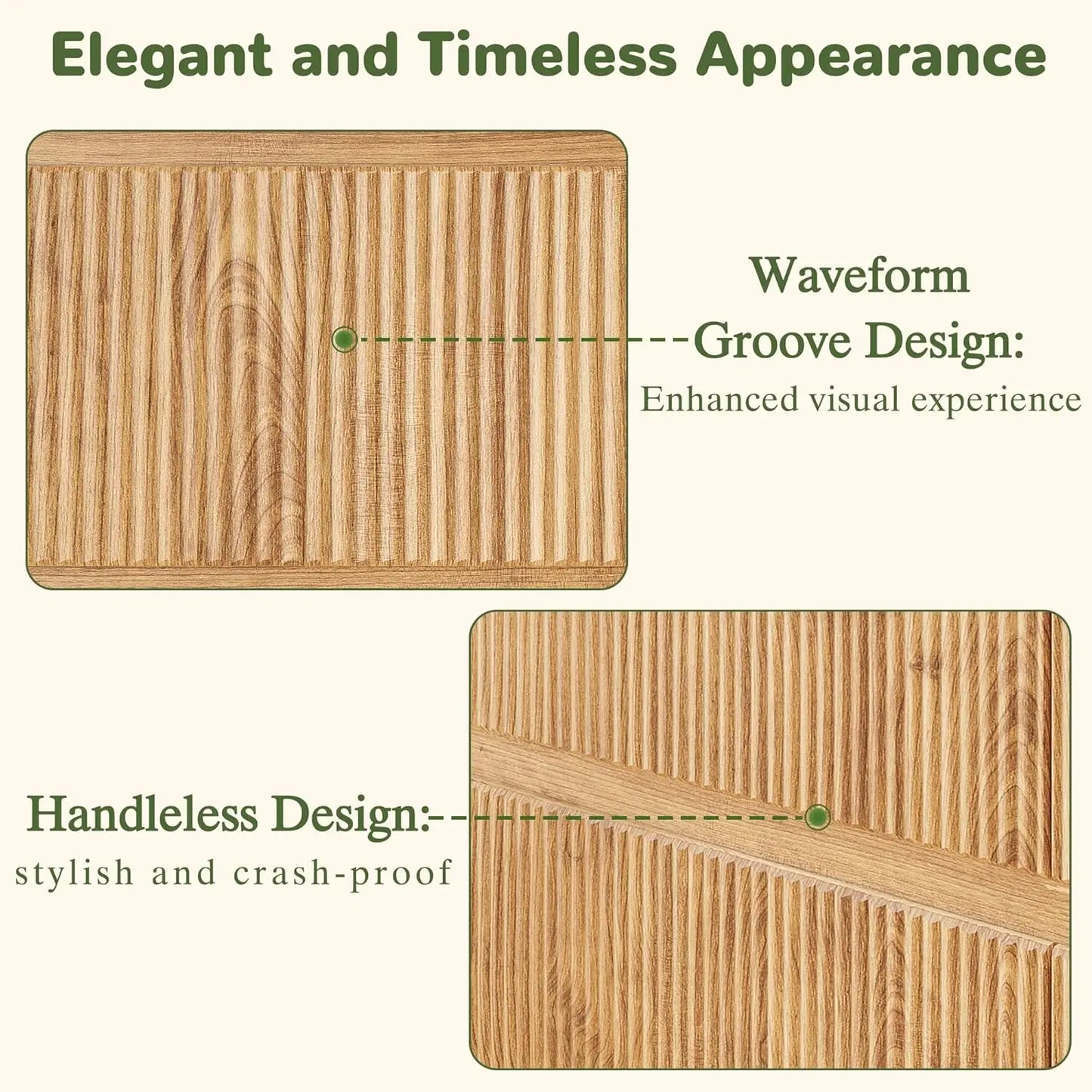 Modern Curved 6 Drawer Dresser 48W Wood Chest Bedroom