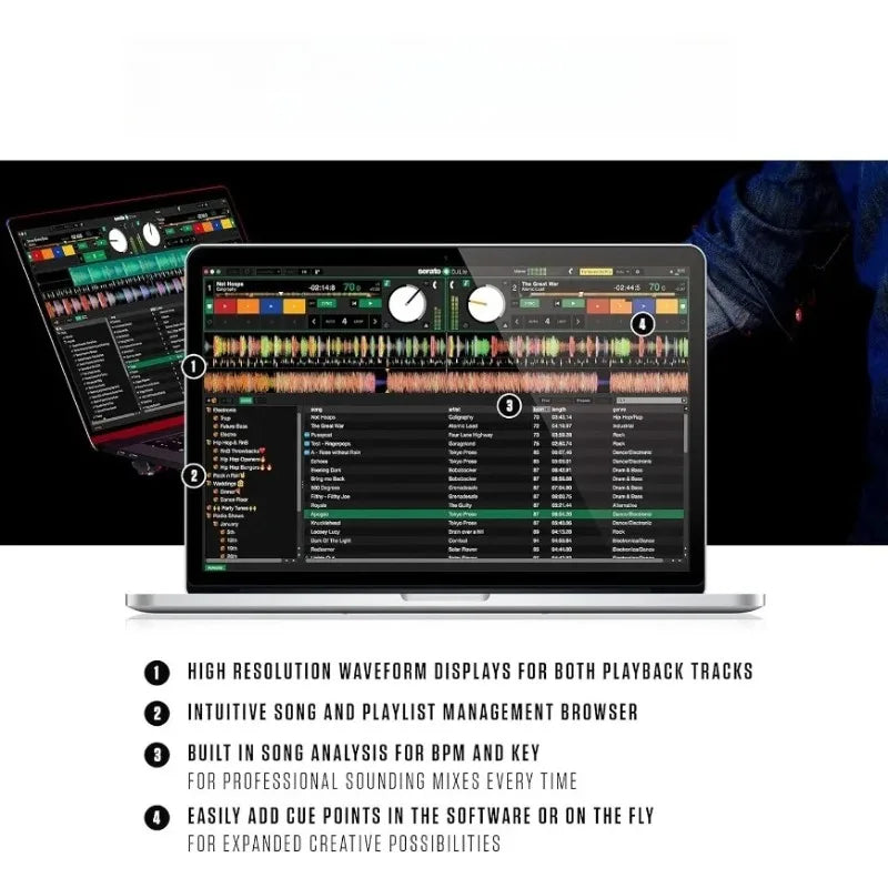 FX 2 Deck DJ Controller With Mixer For Serato DJ