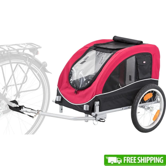 Foldable Dog Bicycle Trailer With Shock Absorbing Tires