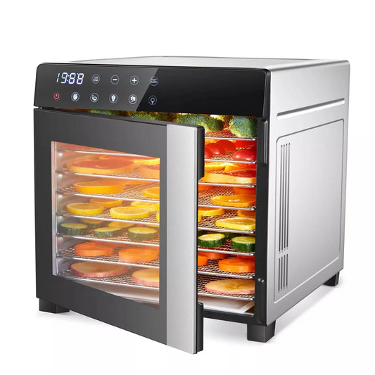8 Tray Stainless Steel Food Dehydrator 600W 4 Presets