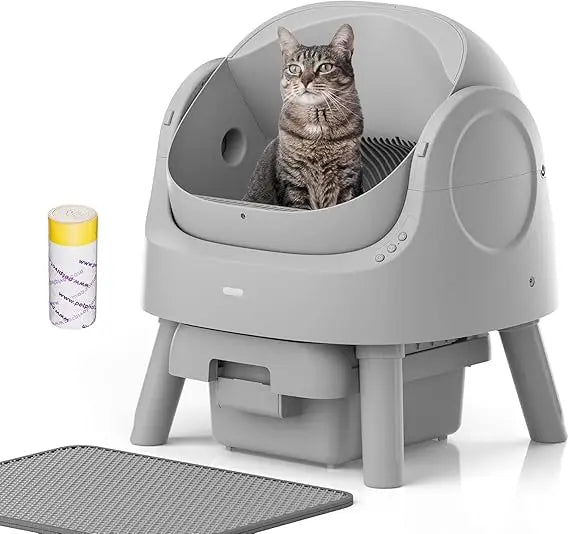 Automatic Open Litter Box For Multiple Cats With Sensors