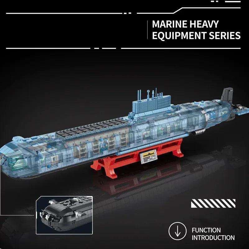 Technical Type 941 Nuclear Submarine Building Blocks 4474Pcs