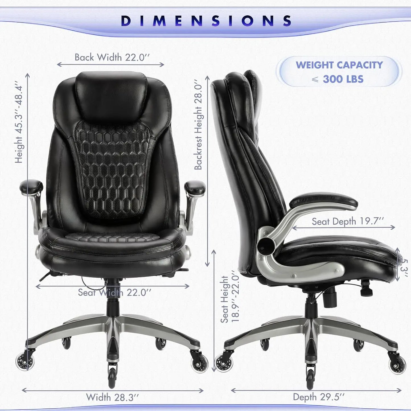 Ergonomic Computer Office Chair High Back Leather Swivel