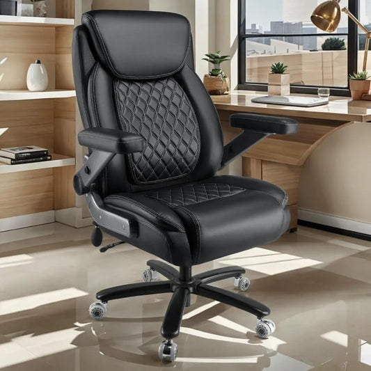 600 Lbs Heavy Duty Big And Tall Office Chair With Flip Arms