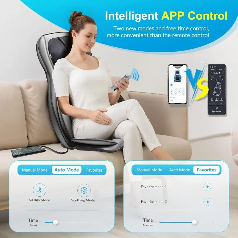 Shiatsu Neck Back Massager Heat Compression App Control