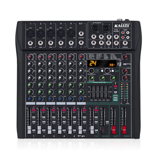6 Way Small Mixer for Stage Performance and Home Use