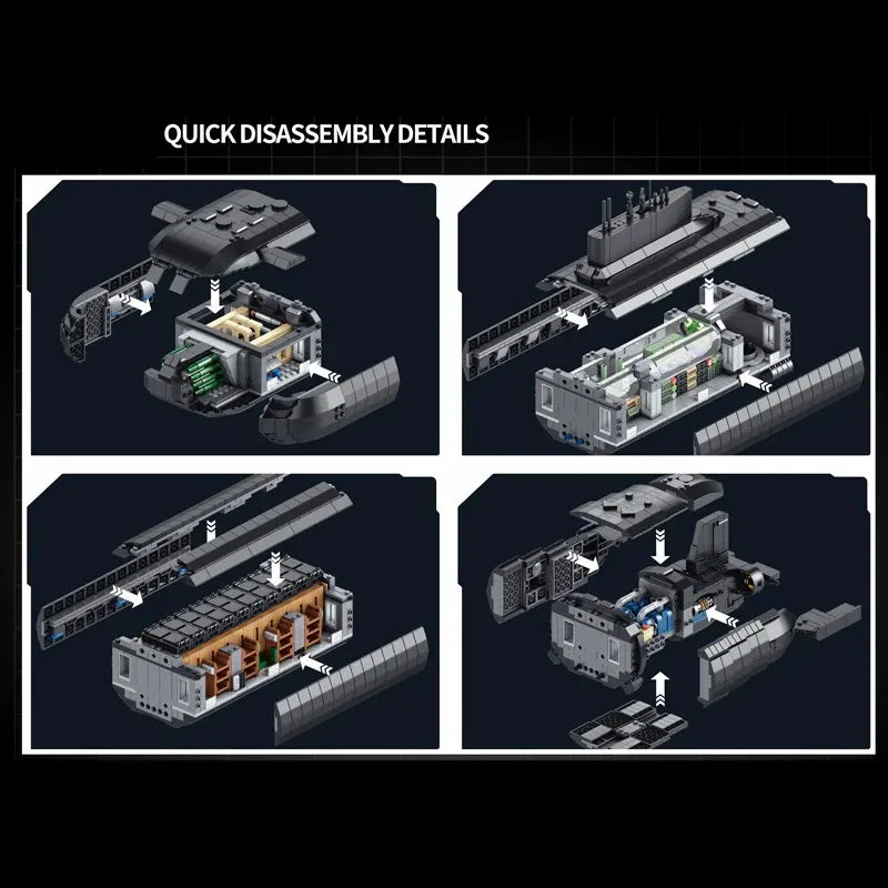 Technical Type 941 Nuclear Submarine Building Blocks 4474Pcs