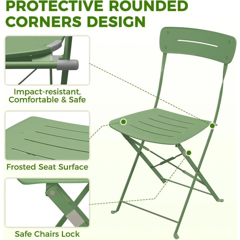 Premium Frame Patio Bistro Set Colorful Folding Furniture