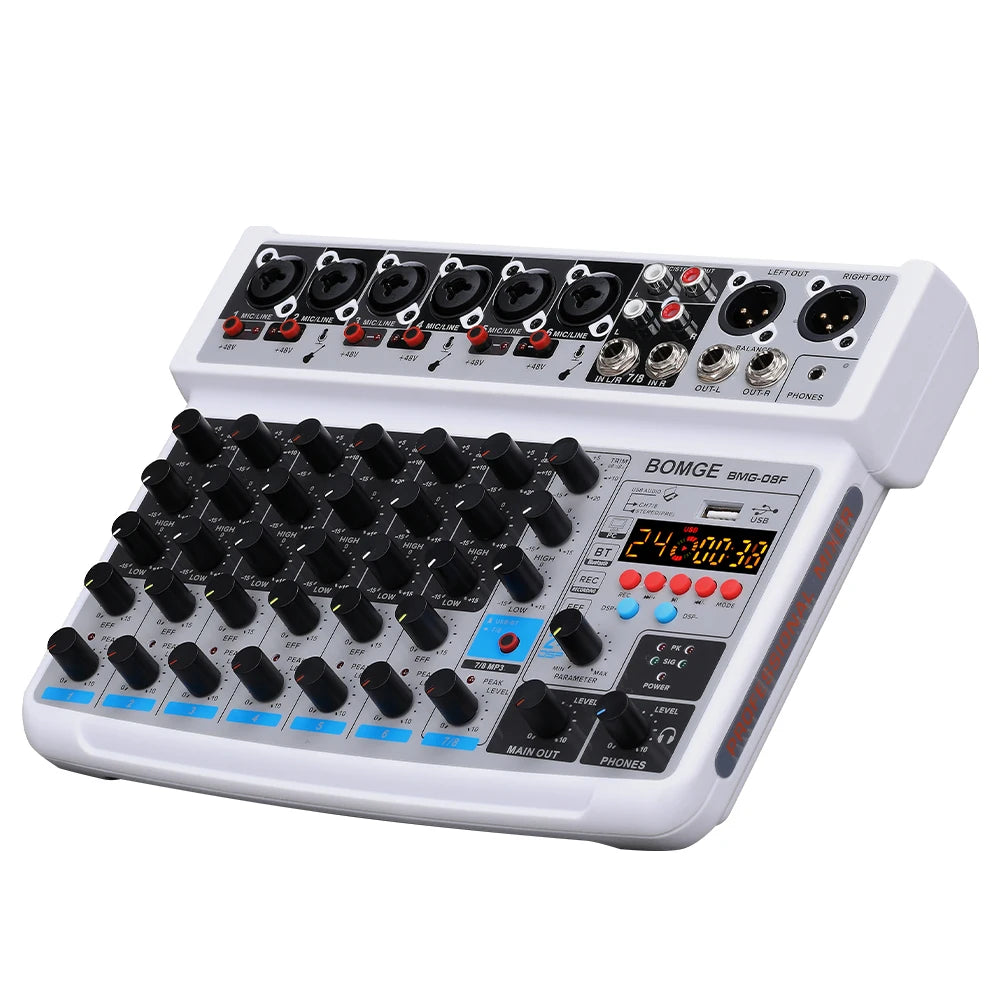 TAVOSOP 8 Channel Audio Mixer with Bluetooth and USB Recording