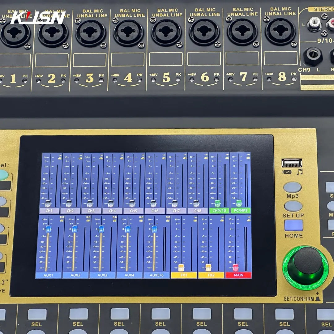 12 Channel WIFI Digital Mixer with 7 Inch Touchscreen