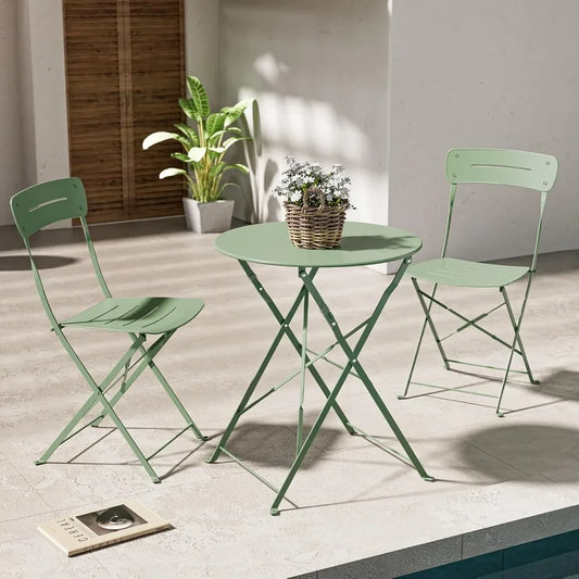 Premium Frame Patio Bistro Set Colorful Folding Furniture