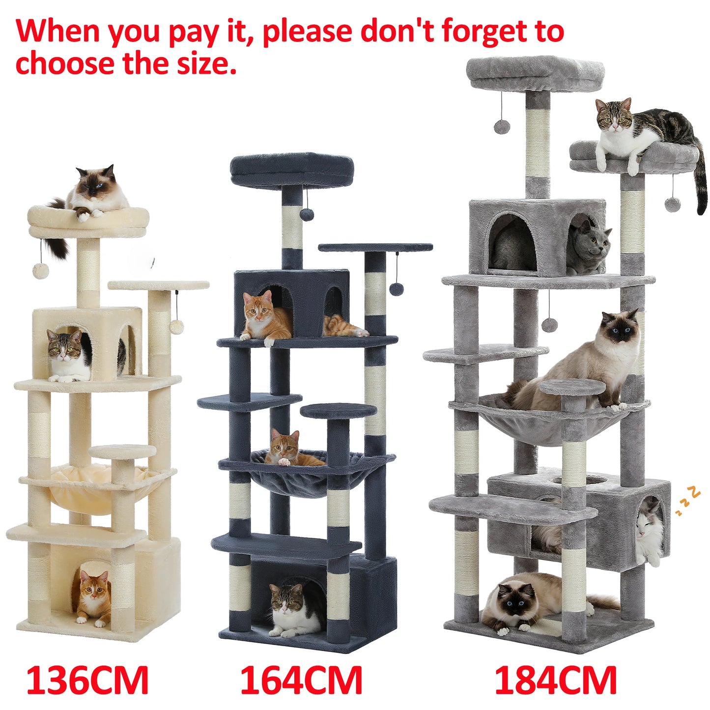Large Indoor Cat Tree Tower With Sisal Scratching Posts