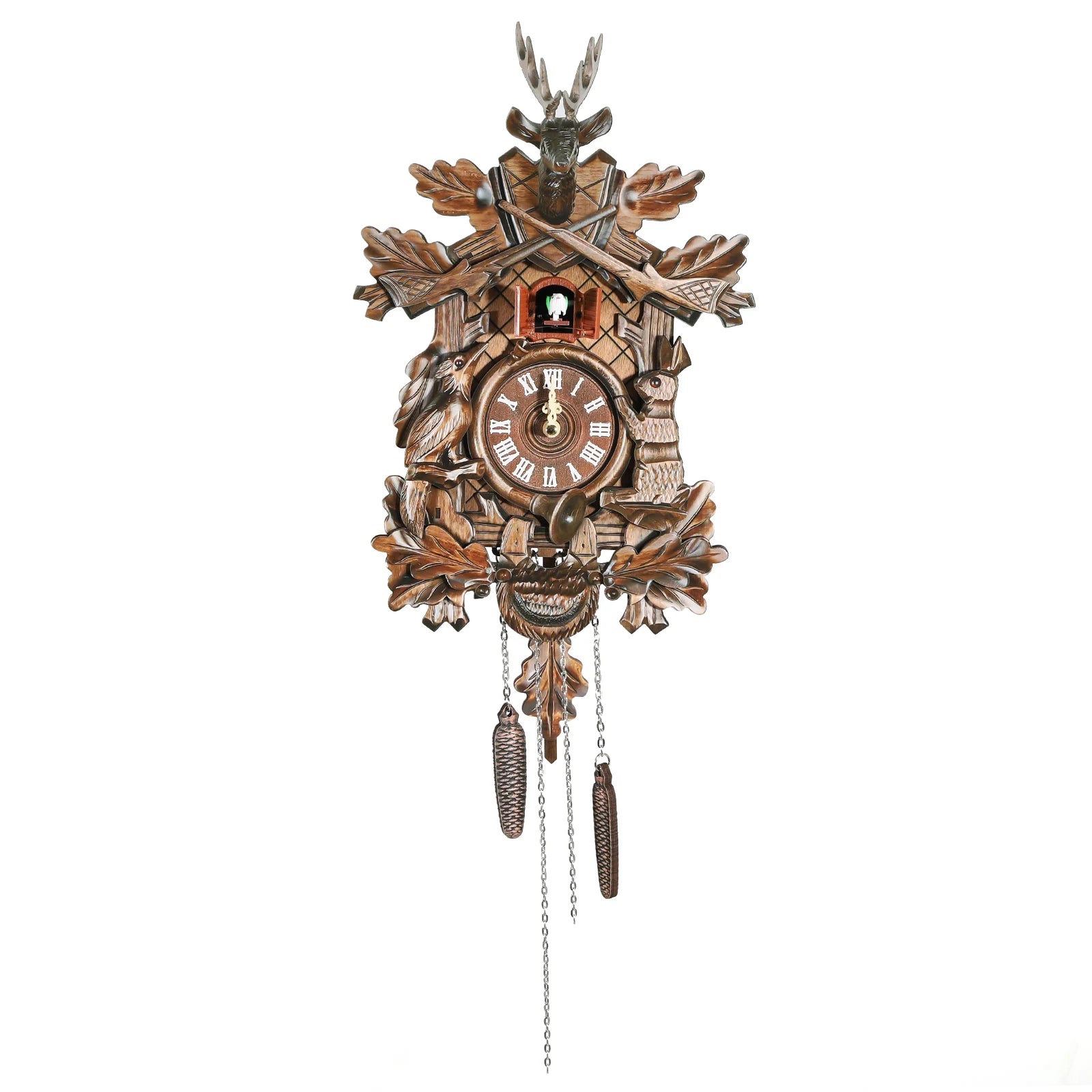 Cuckoo Clock with Forest Design Featuring Deer and Rabbit - Antland Marketplace